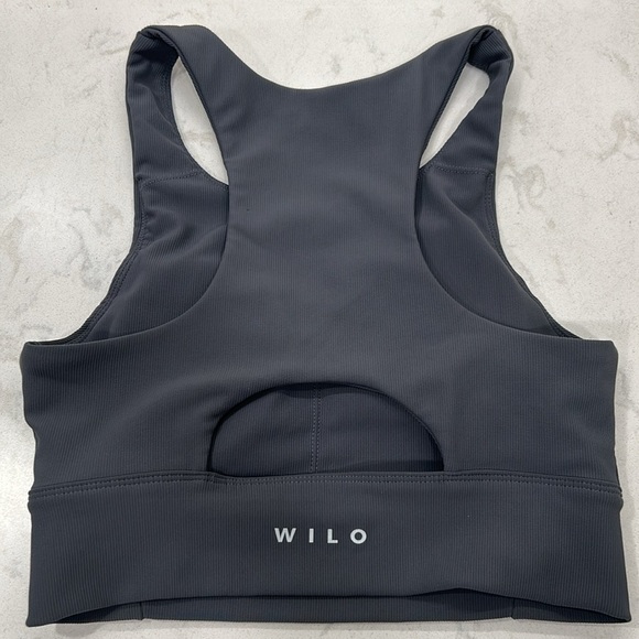 Wilo The Label Gray Ribbed Padded Tank Top Sports Bra Large Activewear - Picture 7 of 16